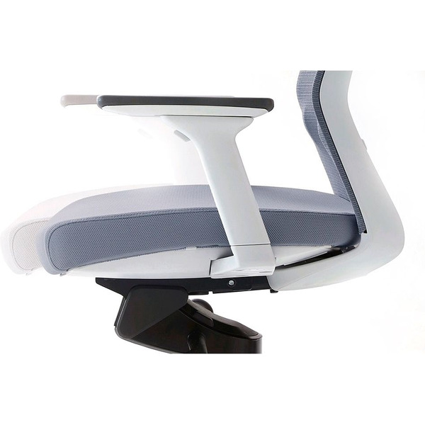 Кресло BESTUHL J1 (белая рама, спинка-сетка, сиденье-ткань, крест.-пластик, серый)