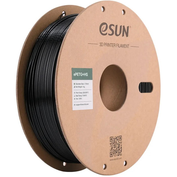 Пластиковая нить ESUN ePETG+HS filament (1.75мм, черный)