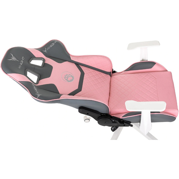 Кресло игровое Бюрократ Knight Catzy (экокожа, серый/розовый)