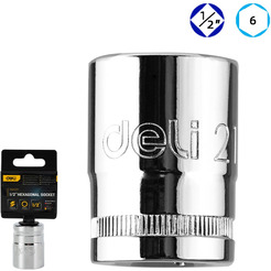 Головка торцевая шестигранная Deli EDQ4021