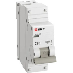 Выключатель автоматический EKF PROxima ВА 47-100 1P 80A (C) 10kA