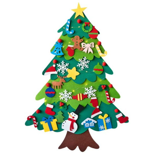 Новогоднее украшение Золотая сказка Фетровая ель с игрушками 592141