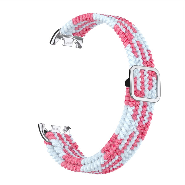 Ремешок Bingo Braided для Xiaomi Mi Band 8 (розовый с белым)