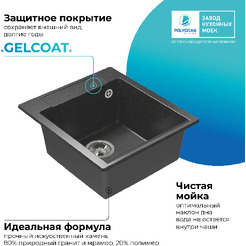 Кухонная мойка Polygran Argo 460 (черный)