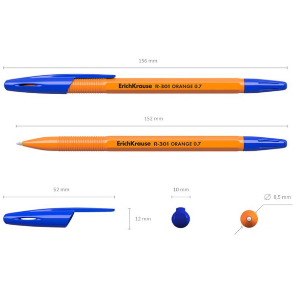 Набор шариковых ручек Erich Krause Stick Orange R-301 22189 (4 шт)