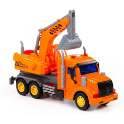 Автомобиль-экскаватор Полесье 86457 Профи (оранжевый)