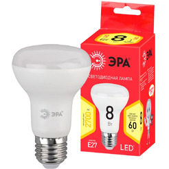 Led r63-8w-827-e27 r red line Лампочка светодиодная е27 8вт рефлектор теплый белый свет ЭРА