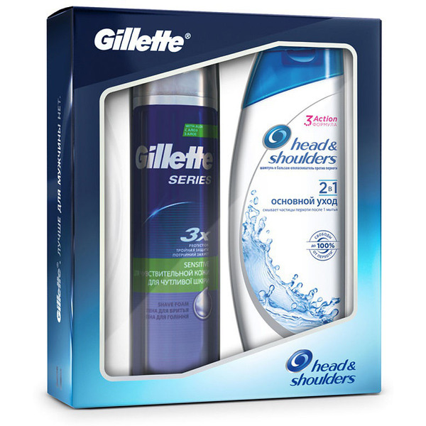 Набор: Пена для бритья Gillette Series Sensitive Skin 250 мл + Шампунь HEAD&SHOULDERS