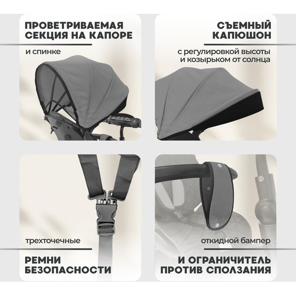 Беговел-велосипед Bubago Dragon BG 161-3 (темно-серый)