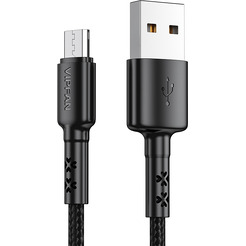 Кабель VIPFAN X02 USB-MicroUSB 3A 1.8 м (черный)