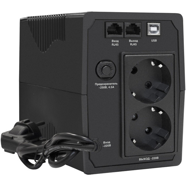 Источник бесперебойного питания ExeGate Power Back BNB-1000.LED.AVR.2SH.RJ.USB EX292786RUS