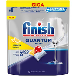 Таблетки для посудомоечной машины Finish Powerball Quantum Лимон (100 шт)