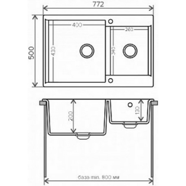 Мойка кухонная Polygran Brig 772 (черный)