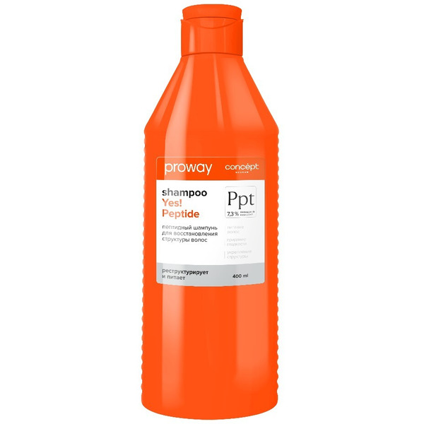 Шампунь CONCEPT Fusion пептидный для восстановления структуры волос, 400 мл