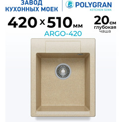Мойка кухонная Polygran Argo-420 (опал)