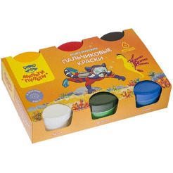 Краски пальчиковые МУЛЬТИ-ПУЛЬТИ Морские приключения Енота, 6 цв., 360г арт. ПК_10239