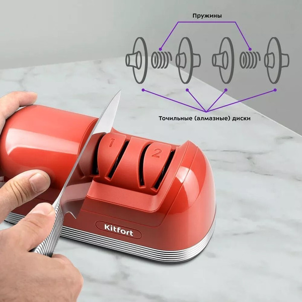 Электроточилка для ножей Kitfort КТ-4069-1 (красный)