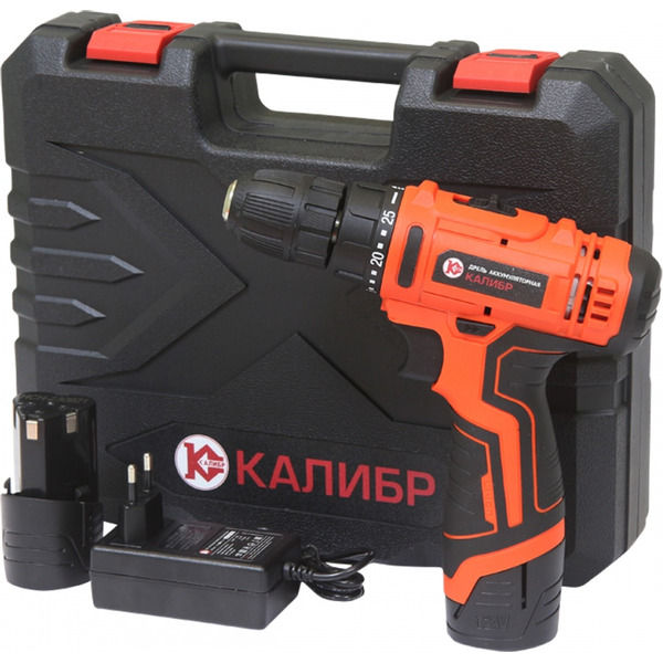 Дрель-шуруповерт Калибр ДА-12А (с 2-мя АКБ и ЗУ)