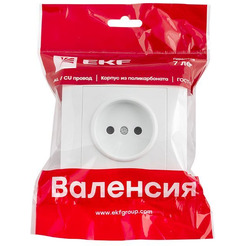 Розетка EKF Валенсия 1-местная (16А, белый)