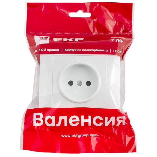 Розетка EKF Валенсия 1-местная (16А, белый)