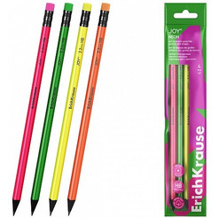 Набор чернографитных карандашей Erich Krause JOY® Neon 60701 (4 шт)