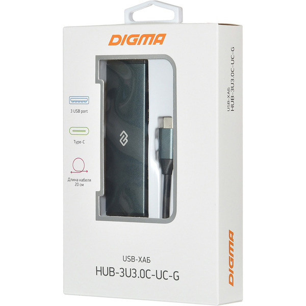 Разветвитель Digma HUB-3U3.0С-UC-G