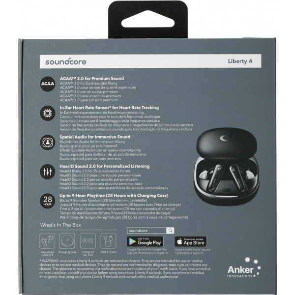 Наушники беспроводные SOUNDCORE Liberty 4 A3953 (черный)