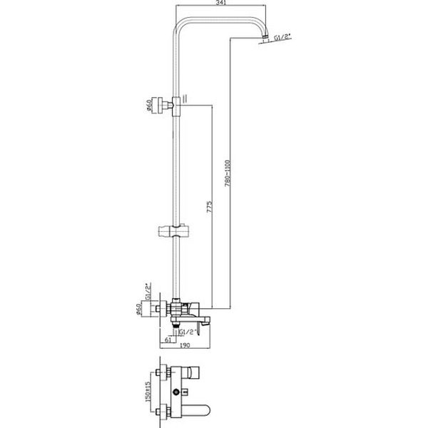 Душевая система Lauter Aqua 21CK3172C-61