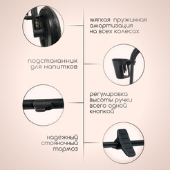 Детская универсальная коляска Bubago Lotta Limited 3 в 1 BG LTD-176-2 (черный)
