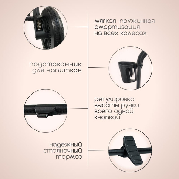 Детская универсальная коляска Bubago Lotta Limited 3 в 1 BG LTD-176-2 (черный)