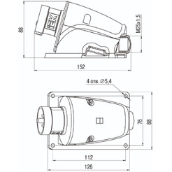 Вилка стационарная IEK MAGNUM  ССИ-515 ( PSN52-016-5)