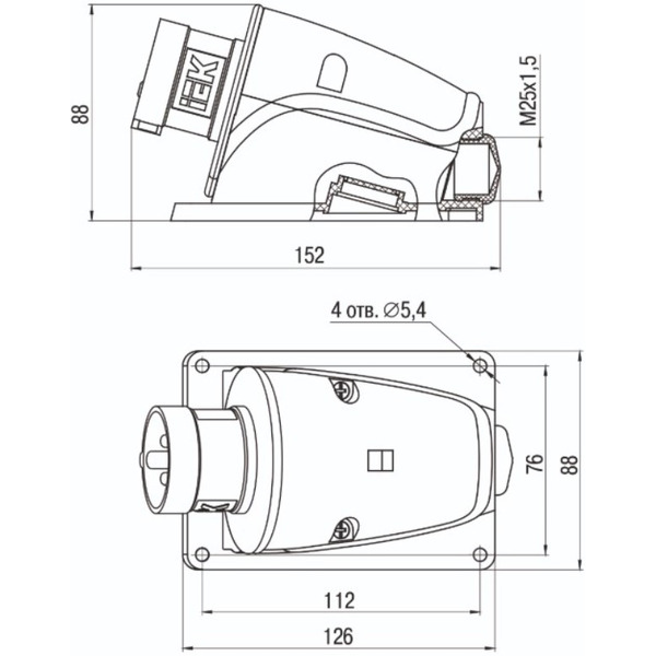 Вилка стационарная IEK MAGNUM  ССИ-515 ( PSN52-016-5)