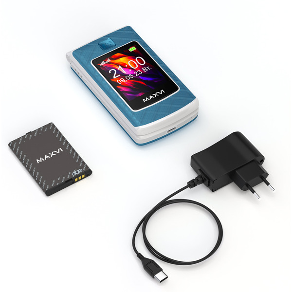 Кнопочный телефон Maxvi E28 (голубой)