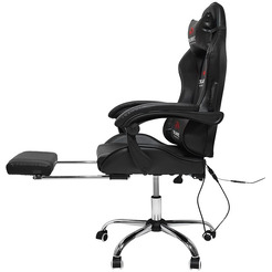 Игровое кресло Calviano AVANTI Ultimato total black (с подножкой, вибромассажное)