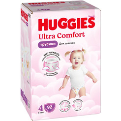 Детские трусики-подгузники Huggies ULTRA COMFORT GIRL Box 4 (9-14кг), 92 шт