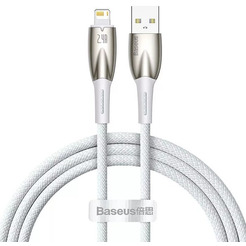 Кабель Baseus Glimmer Series Fast Charging Data Cable USB Type-A - Lightning 2.4A CADH000202 (1 м, белый)