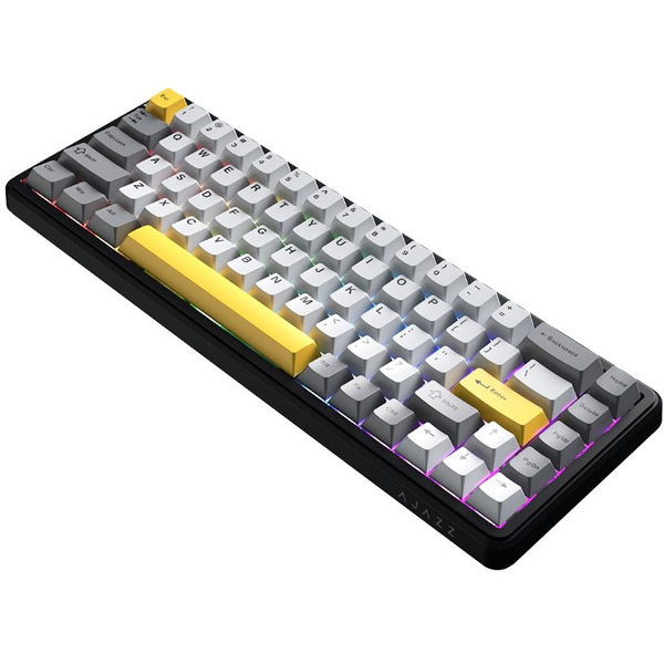Компьютерная клавиатура AJAZZ AK680 MAX (черно-серо-желтые клавиши)