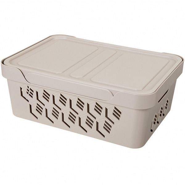 Ящик для хранения Бытпласт Econova Deluxe 12 л 433205734 (светло-бежевый)
