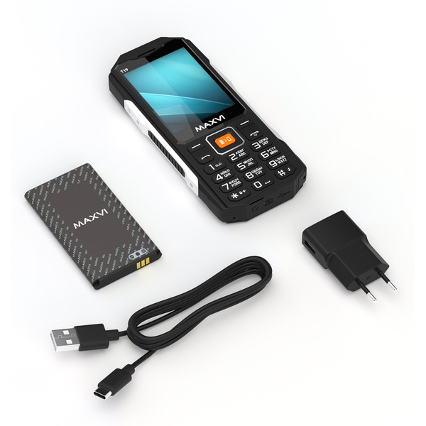 Мобильный телефон Maxvi T19 + ЗУ WC-112 (черный)