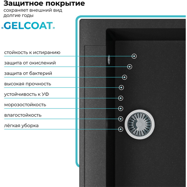 Кухонная мойка Polygran Argo 760 (черный)