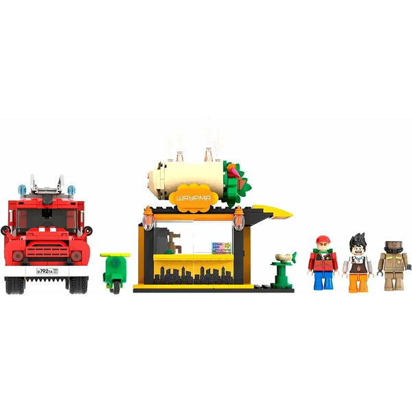 Конструктор Brick Labs Пожар в кафе Шаурма на Бриковой AB-1316