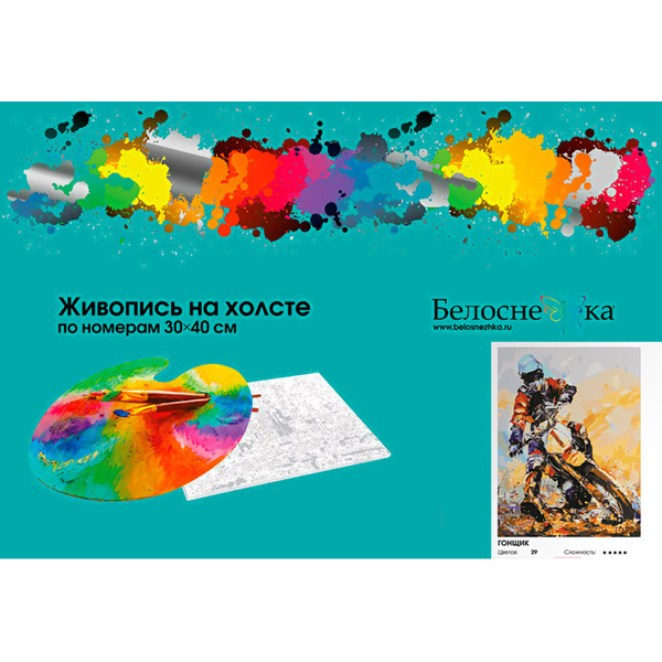 Картина по номерам Белоснежка Гонщик 989-AS