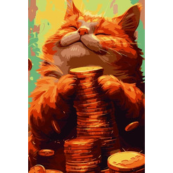 Картина по номерам Феникс+ Кот с деньгами 67922