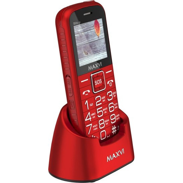 Кнопочный телефон Maxvi B5ds up (красный)