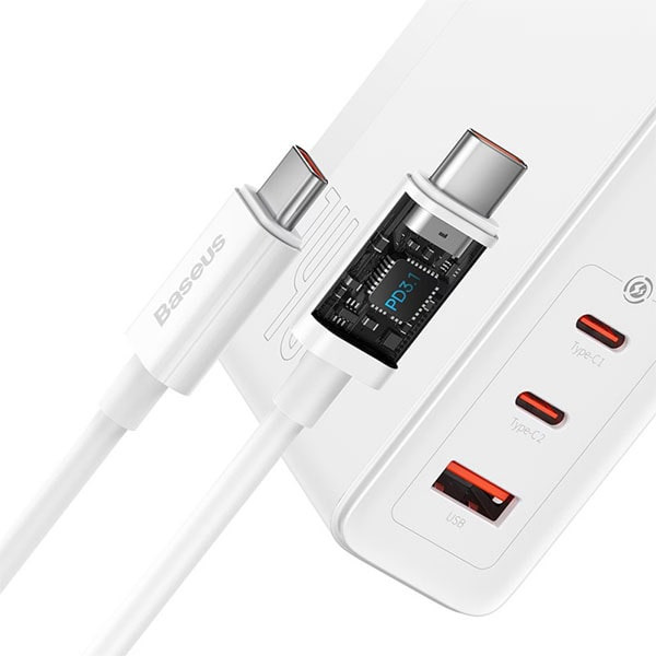 Сетевое зарядное устройство Baseus GaN5 Pro Fast Charger 2C+U 140W CCGP100202 White