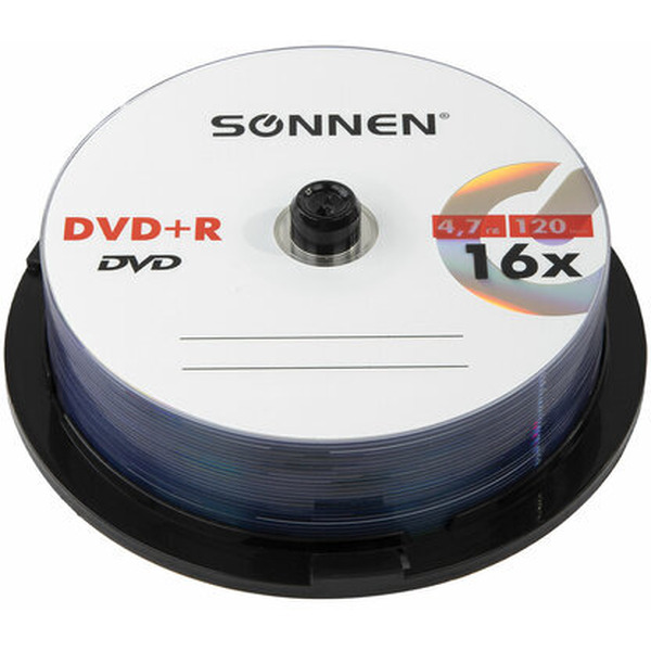 Комплект дисков DVD+R Sonnen 4,7 Gb 16x 25шт (513532)