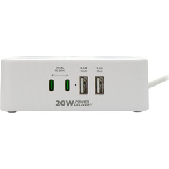Сетевой фильтр Cablexpert PLT-4-C2U2-W-2