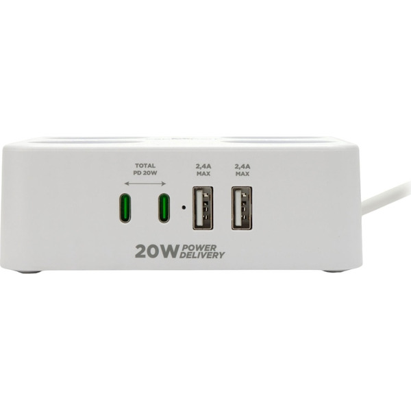 Сетевой фильтр Cablexpert PLT-4-C2U2-W-2
