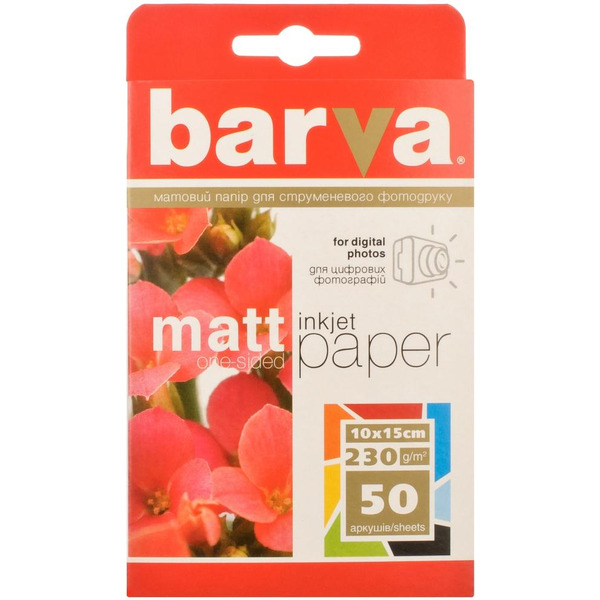 Фотобумага BARVA Матовая (IP-A230-023) 10x15 50 л
