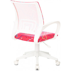 Кресло Бюрократ Burokids 1W (малиновый Sticks 05/пластик белый)